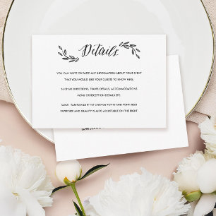 Carte D'accompagnement Watercolor Woodland Mariage Insérer les détails ca