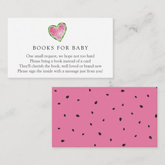 Carte D'accompagnement Watermelon Livres pour Baby insert card (Devant / Derrière)