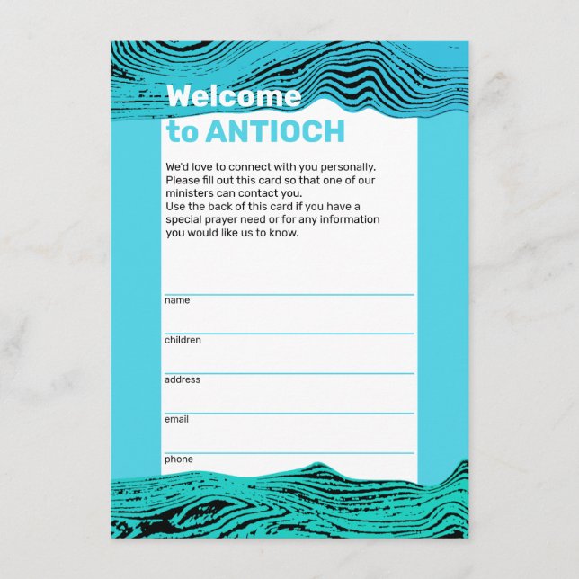 Carte D'accompagnement Wavy Waters Jesus Fish Visitor Card (Devant)
