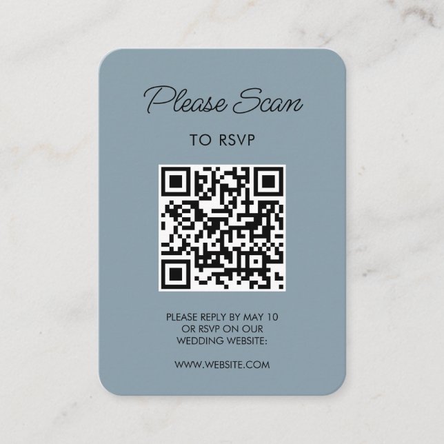 Carte D'accompagnement Wedding RSVP QR Code Modern Minimalist Simple (Devant)