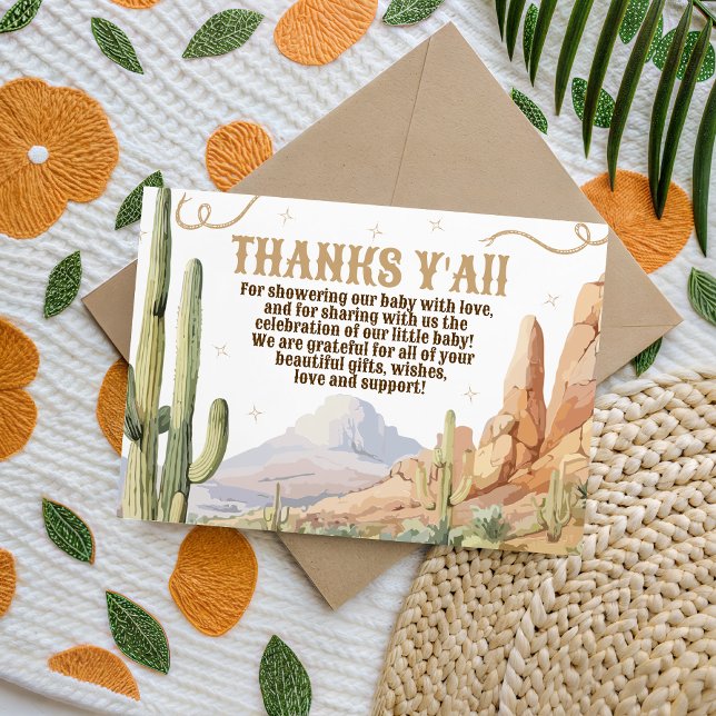Carte D'accompagnement Western Baby Shower Thank You Card (Créateur téléchargé)
