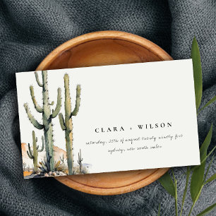 Carte D'accompagnement Western Cactus Desert Landcape Site Mariage