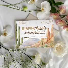 Carte D'accompagnement Western Diaper Raffle Ticket