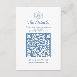 Carte D'accompagnement Whimsical Doodles Détails du Mariage RSVP QR Code