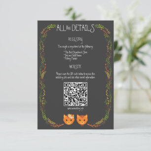 Carte D'accompagnement Whimsical Forest Cats Rustique Mariage