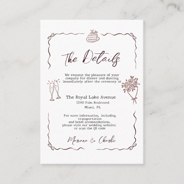 Carte D'accompagnement Whimsical Hand Drawn Illustrated The Details  (Devant)