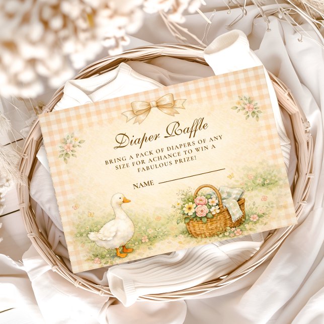 Carte D'accompagnement Whimsical Silly Goose Spring Diapper Raffle (Créateur téléchargé)