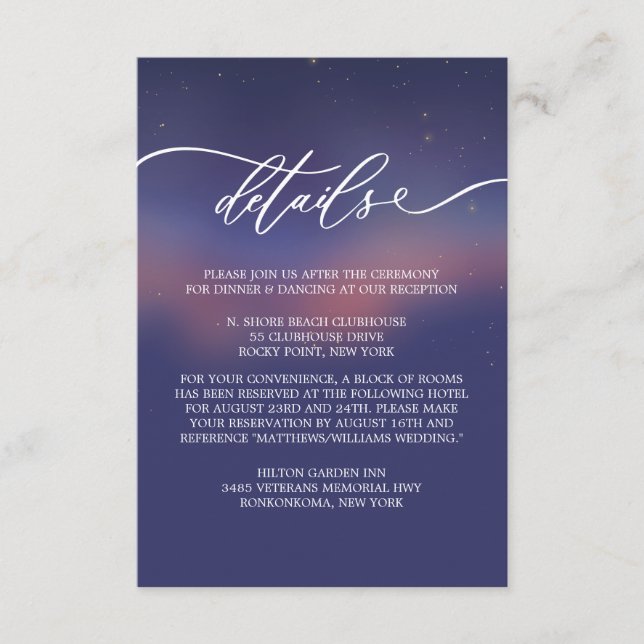 Carte D'accompagnement Whimsical Starry Night Script Modern (Devant)