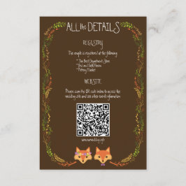 Carte D'accompagnement Whimsical Woodland Renards Rustique Mariage