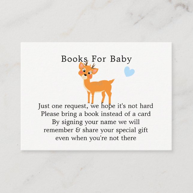 Carte D'accompagnement Whimsy Deer Hearts Baby shower d'hiver Demande de  (Devant)