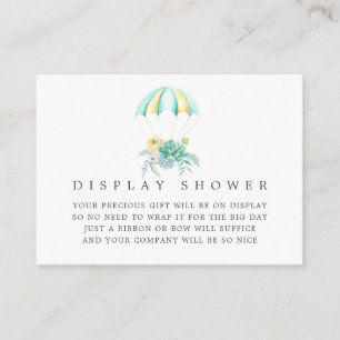 Carte D'accompagnement Whimsy Floral Parachute Baby shower Affichage Douc