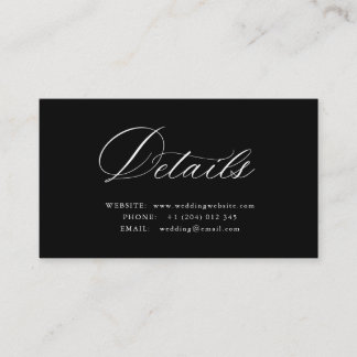 Carte D'accompagnement White Calligraphy QR code wedding details card