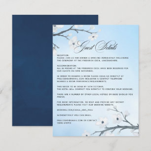 Carte D'accompagnement White Cherry Blossoms Mariage Détails au sujet de 