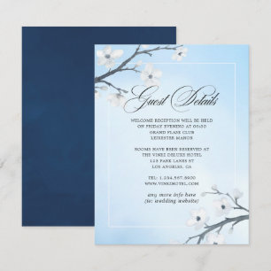 Carte D'accompagnement White Cherry Blossoms Mariage Détails sur l'invité