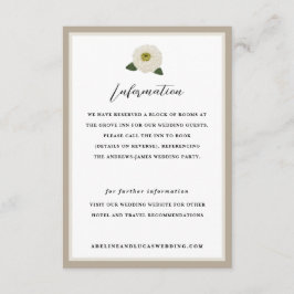 Carte D'accompagnement White Zinnia Flower Hotel Information Mariage