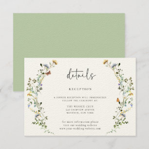 Carte D'accompagnement Wild Meadow Wreath Détails du Mariage