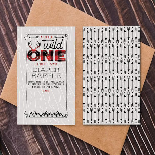 Carte D'accompagnement Wild One Boys Rustic Plaid Baby shower de bûcheron