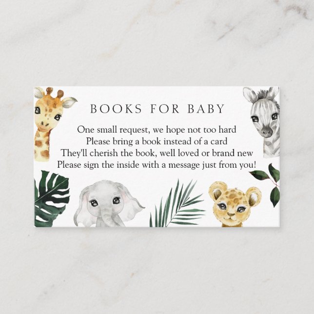 Carte D'accompagnement Wild One Jungle Livres pour bébé (Devant)