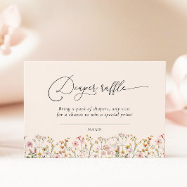Carte D'accompagnement Wildflower Baby Shower Diaper Raffle Ticket
