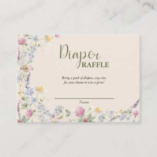 Carte D'accompagnement Wildflower Diaper Raffle Enclosure Card