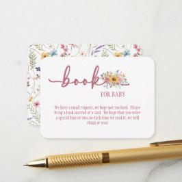 Carte D'accompagnement Wildflower Rose Baby Shower Book for Baby Card