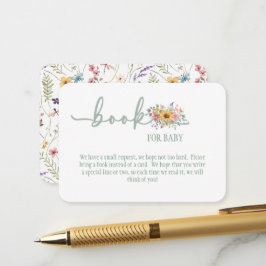 Carte D'accompagnement Wildflower Solid Green Baby Book for Baby Card