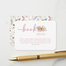 Carte D'accompagnement Wildflower Solid Pink Book for Baby Card