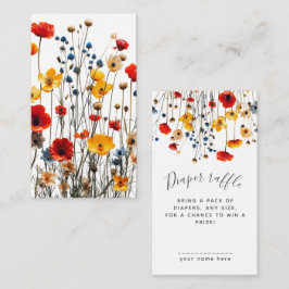 Carte D'accompagnement Wildflowers Elegant Baby Shower Diaper Raffle