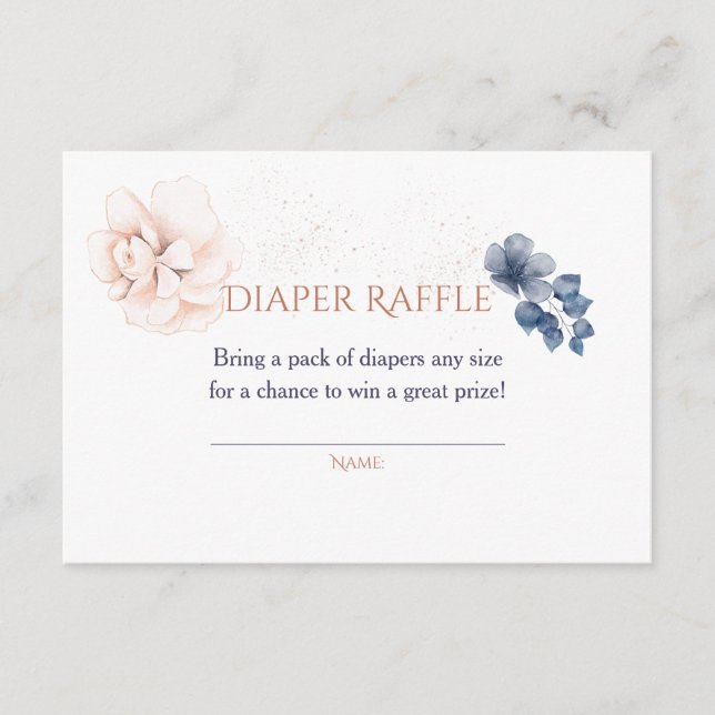 Carte D'accompagnement Wildflowers Modern Baby Shower Diaper Raffle (Devant)