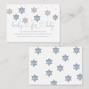Carte D'accompagnement Winter Pink Silver Snowflake Livres Pour Bébé Encl