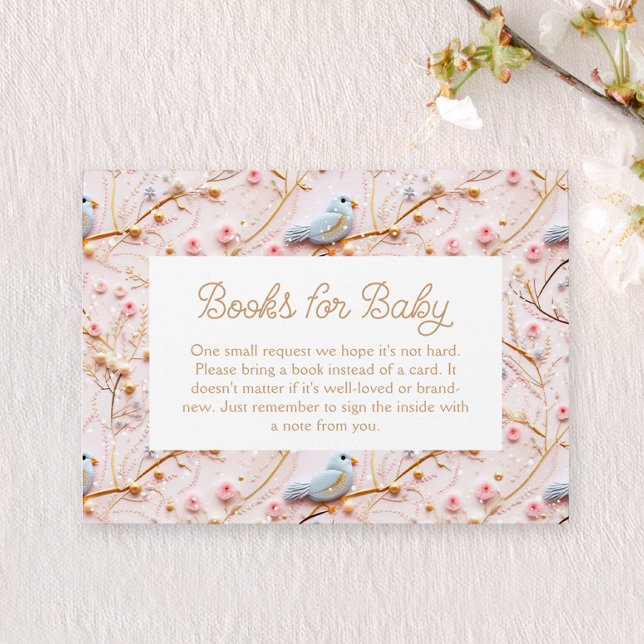 Carte D'accompagnement Winter Rose Floral Girl Baby shower Demande de rés (Winter Pink Flower Girl Baby Shower Books for Baby)
