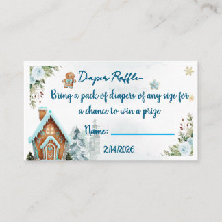 Carte D'accompagnement Winter wonderland Gingerbread diaper raffle card