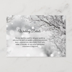 Carte D'accompagnement Winter Wonderland - Mariage de neige Détails Inser