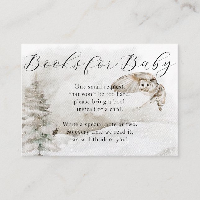 Carte D'accompagnement Winter Woodland Baby Boy Shower Books for Baby (Devant)