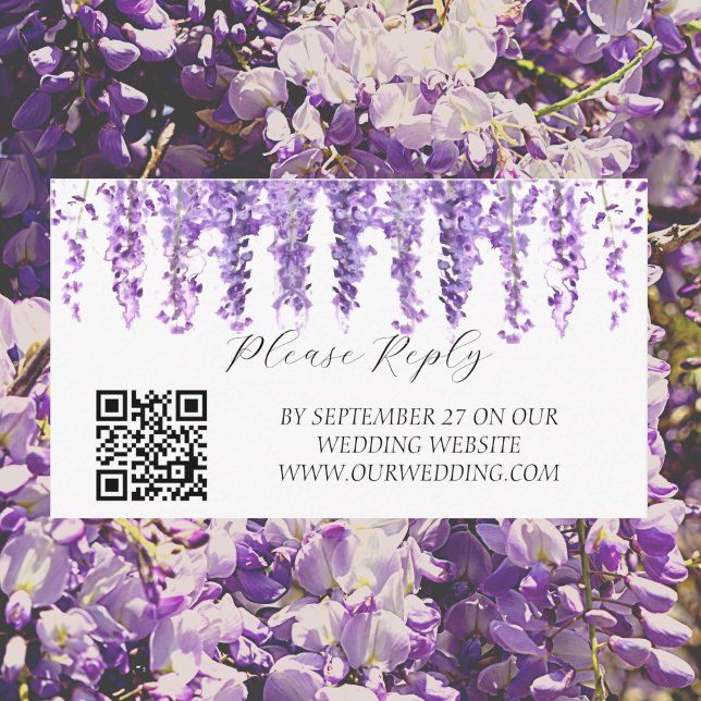 Carte D'accompagnement Wisteria Fleurs violettes Floral Mariage élégant (Créateur téléchargé)