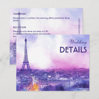 Carte D'accompagnement With DETAILS Amour Éternel à la Parisienne