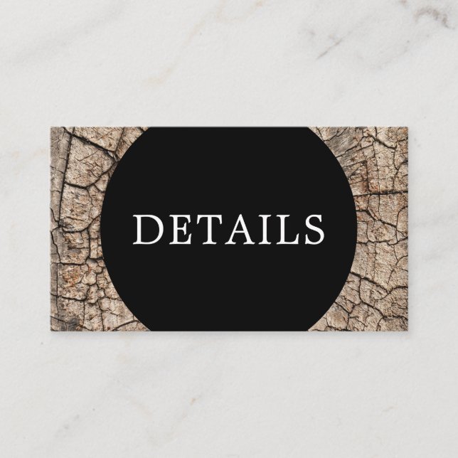 Carte D'accompagnement Wood Grain Rustic Mariage Détails Code QR (Devant)