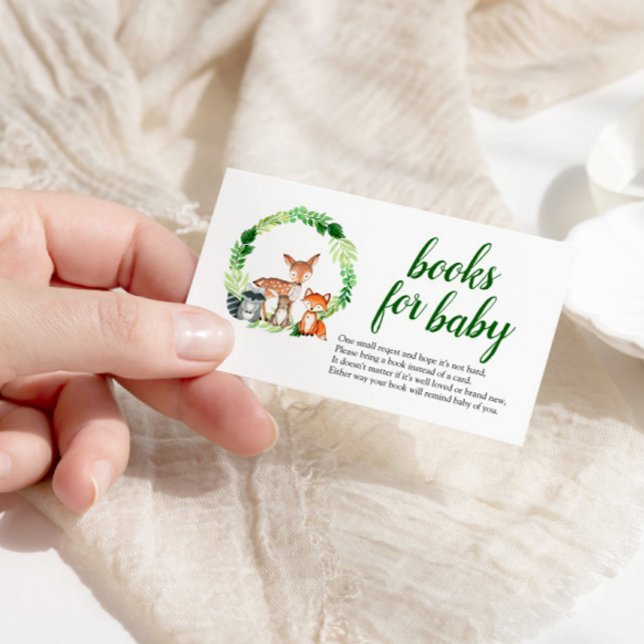 Carte D'accompagnement Woodland Animals Baby showers Livres pour bébé (Créateur téléchargé)