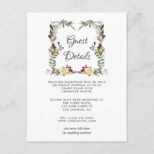 Carte D'accompagnement Woodland Christmas Mariage Détails au sujet de l'i