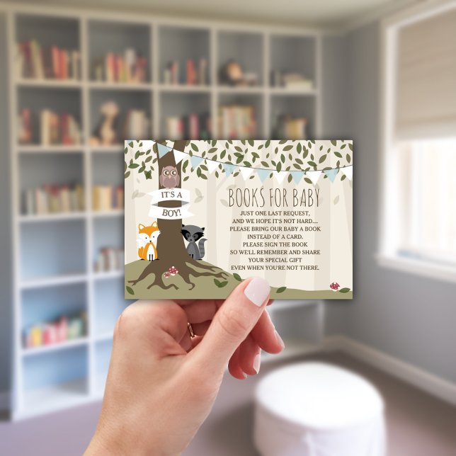 Carte D'accompagnement Woodland Creatures Baby Boy Demande de livre (Créateur téléchargé)