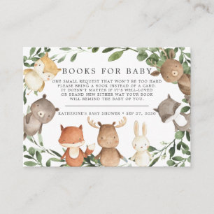 Carte D'accompagnement Woodland Friends Livres For Baby Baby shower Card