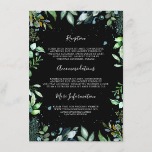 Carte D'accompagnement Woodland Greenery Information du Mariage Invité