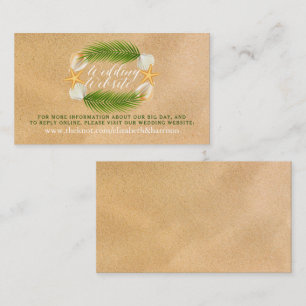Carte D'accompagnement Wreath tropicale Sandy Beach Wedding Website