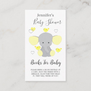 Carte D'accompagnement Yellow Elephant Boy Girl Baby shower Demande de ré