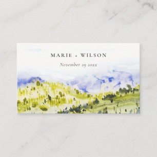 Carte D'accompagnement Yellow Green Campagne Hills Site Mariage