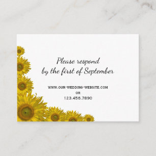 Carte D'accompagnement Yellow Sunflower Edge Wedding RSVP Response Card