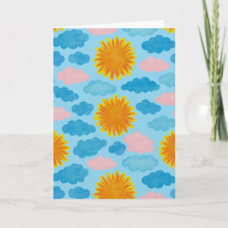 Carte d'accueil blanche Sunset Sunset Watercolor