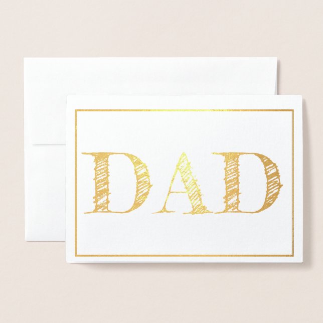 Carte d'accueil de Fêtes des pères dépourvues DAD (Devant avec enveloppe)