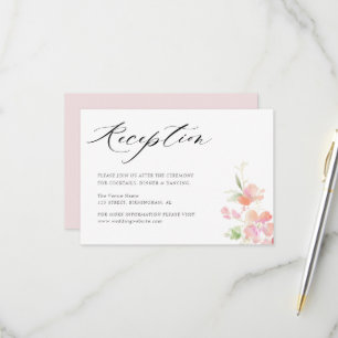 carte d'accueil de mariage rose florale et grise