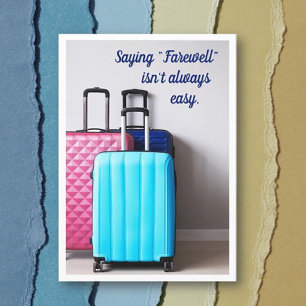 Carte d'accueil de message d'adieu